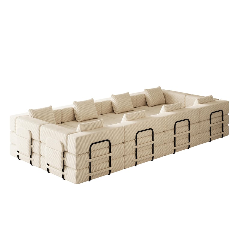 Oversized Corduroy Modular Splicing Sectional Sofa, Freely Combined
