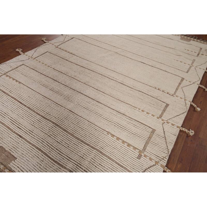 Earth Tone Moroccan Oriental Area Rug Handmade Wool Carpet - 6'0"x 9'4"