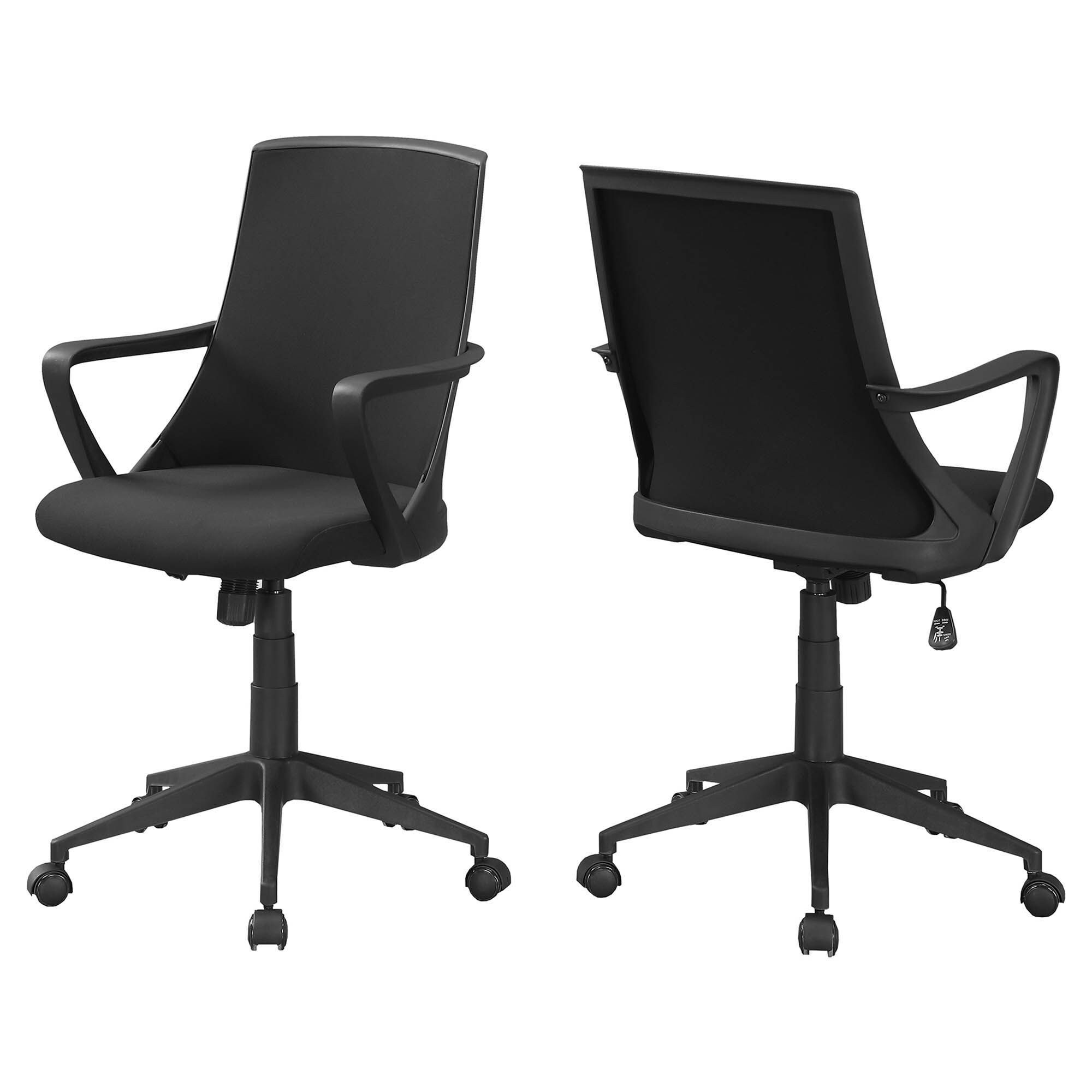 Offex 22.5"L Contemporary Mid-Back Swivel Office Chair - Black - 22.5"x 24"x 37"
