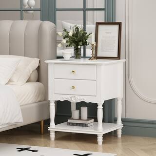Nightstand Side Table Wood Night Stand White Bedside Table Lacuqer ...