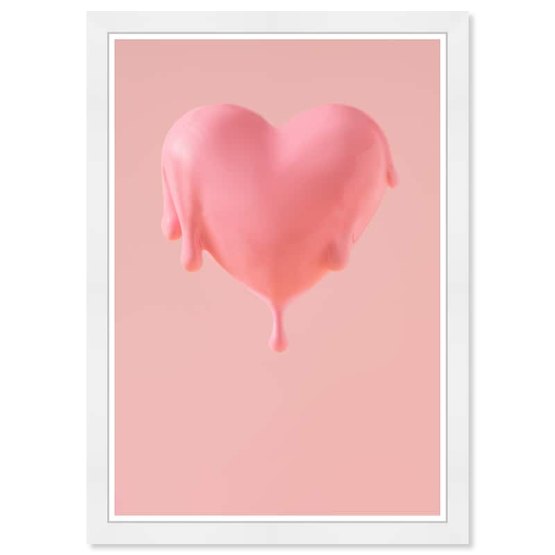 Wynwood Studio Prints Fashion and Glam Heart Melt Pink and Modern & Contemporary Wall Art Canvas Print