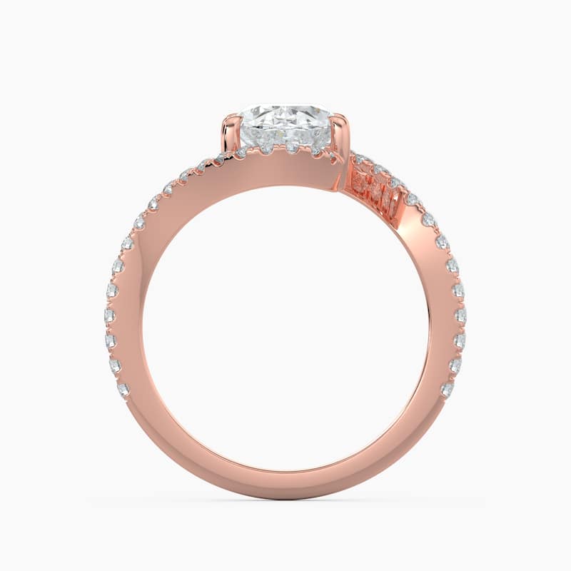 Auriya 14k Gold Oval Lab Grown Diamond Bypass Engagement Ring 1.00 to 5.00 ct. tw. (F-G, VS)