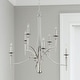 preview thumbnail 8 of 7, Abbie 36.5" 8-light Chandelier w/ White Fabric Stay-Straight Shades
