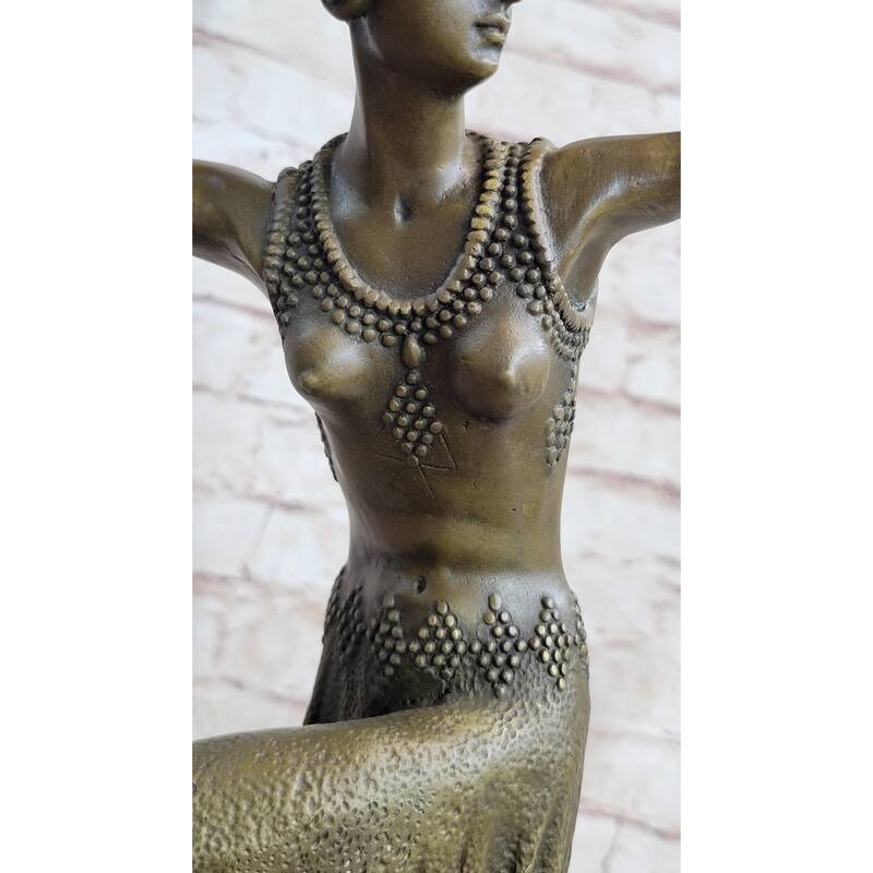 Turkish Dancer Art Deco Bronze Sculpture Statue By D.H. Chiparus On Marble Base