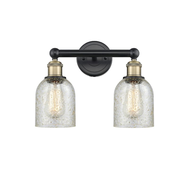 Innovations Lighting 616-2W-12-14 Caledonia Vanity Caledonia 2 Light - Black Antique Brass / Mica