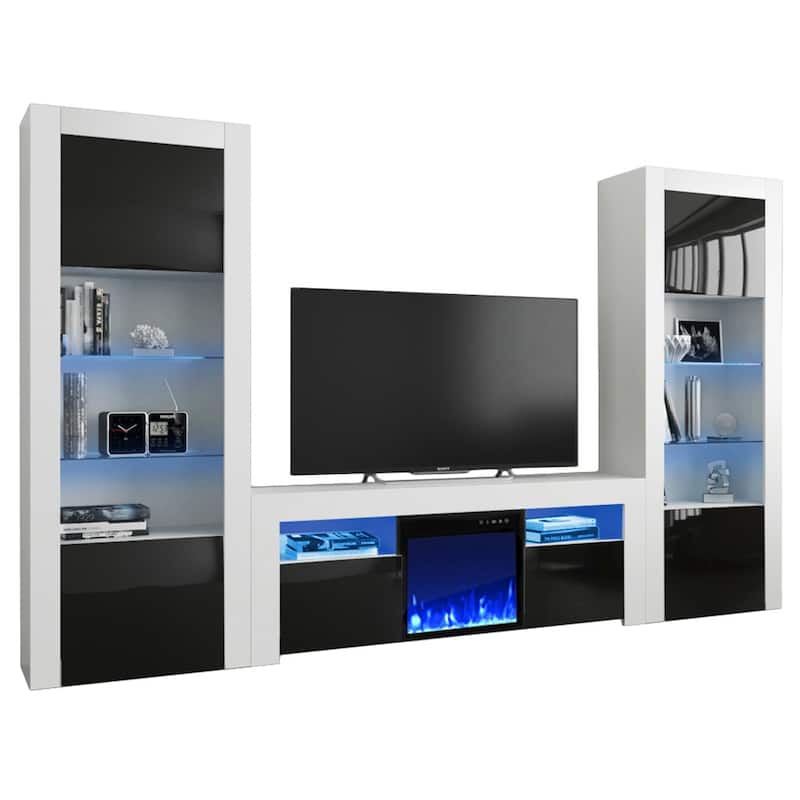 Milano Modern Electric Fireplace / Entertainment Center Wall Unit