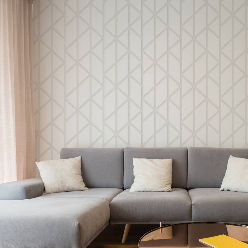 Superfresco Easy Geo Panel White Wallpaper