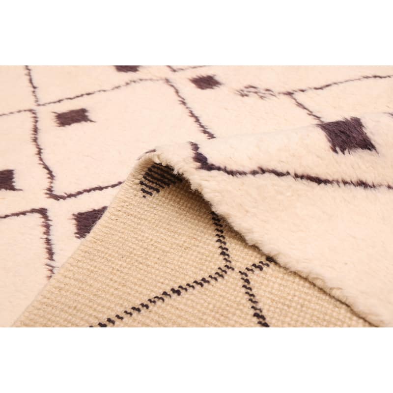 ECARPETGALLERY Hand-knotted Pak Finest Marrakesh Cream Wool Rug - 5'2 x 6'7