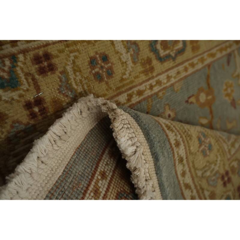 Hand Knotted Oriental 100% Wool Carpet Traditional All-Over Navy Blue & Blues Ziegler Area Rug - 3' 1'' X 1' 11''