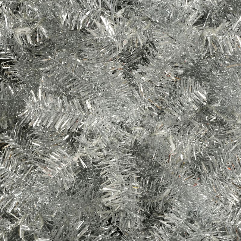 4FT Sliver Pre-Lit Artificial Christmas Tree,Hinged Full Tree with Metal Stand,400 Branch Tips,150 LED Lights,11 Lighting Modes