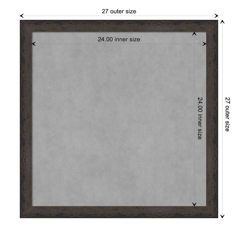 Amanti Art Dappled Black Brown Narrow Framed Magnetic Board - Board Size 24x24