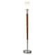 preview thumbnail 3 of 2, Manhattan Walnut Finish Wood/Glass Shade 72.5-inch H Torchier Floor Lamp