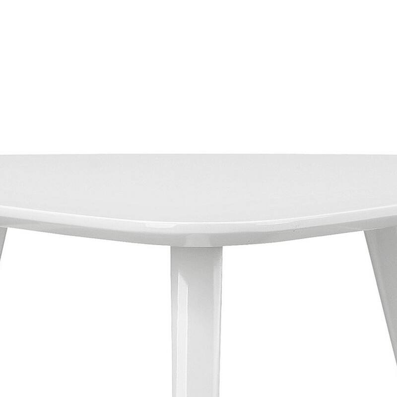 22 in. White Rectangle Metal End Table, Sturdy Build End Side Table for Living Rooms