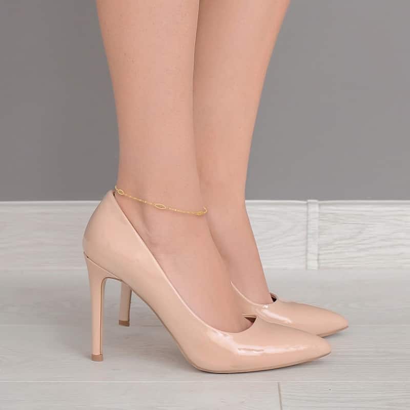 Curata 14k Yellow Gold 9+1" Textured Filigree Medallion Station Valentino Chain Anklet (Spring-ring)