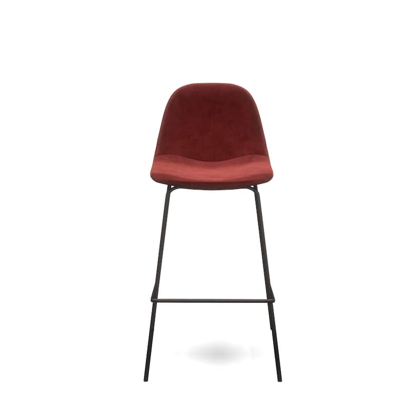 Maxine Velvet Counter Height Stools Black Legs (Set of 2)