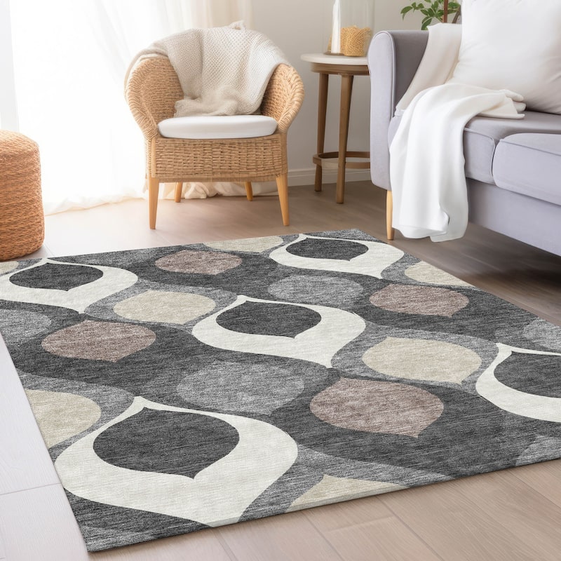 Machine Washable Indoor/ Outdoor Chantille Contemporary Geo Rug