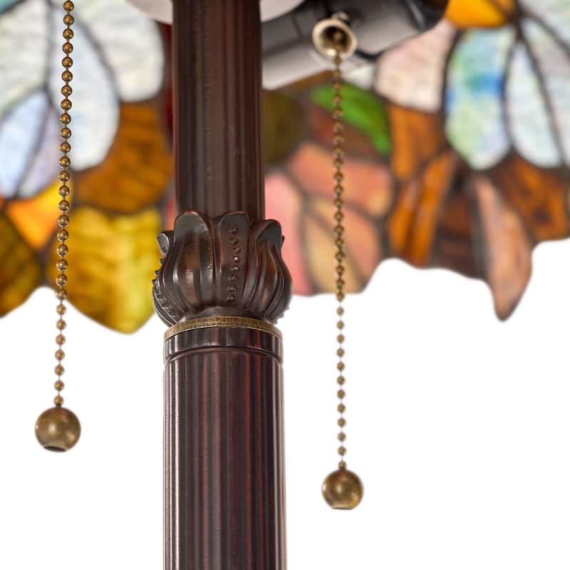 Emily River of Goods Autumn Leaves Stained Glass 62-Inch Floor Lamp - 18" x 18" x 62"