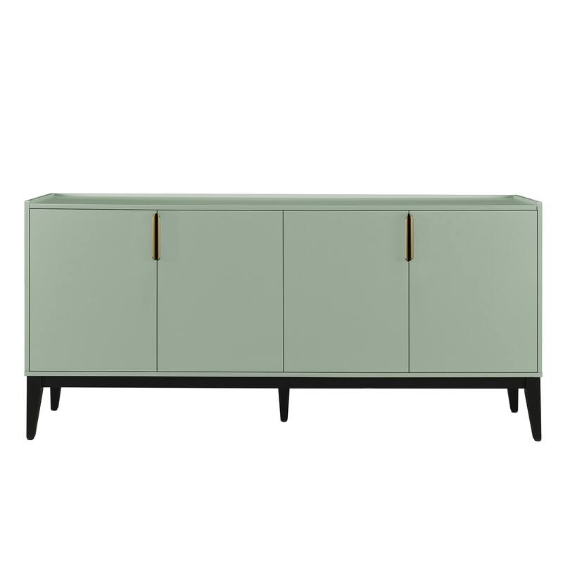 Luxurious 4-Door Wooden Sideboard Buffet Cabinet with Adjustable Shelves for Hallway & Living Room