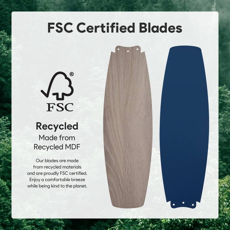 5 - Blade Low Profile Flush Mount Modern Ceiling Fan with LED Light and Remote