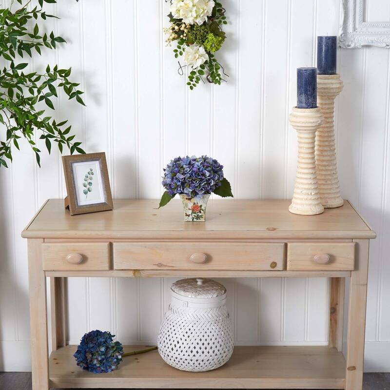 Antique Silk Floral Arrangement with Planter - Home Office Decor, 9 Inch Tall Faux Flowers, Elegant DÃ©cor Accent
