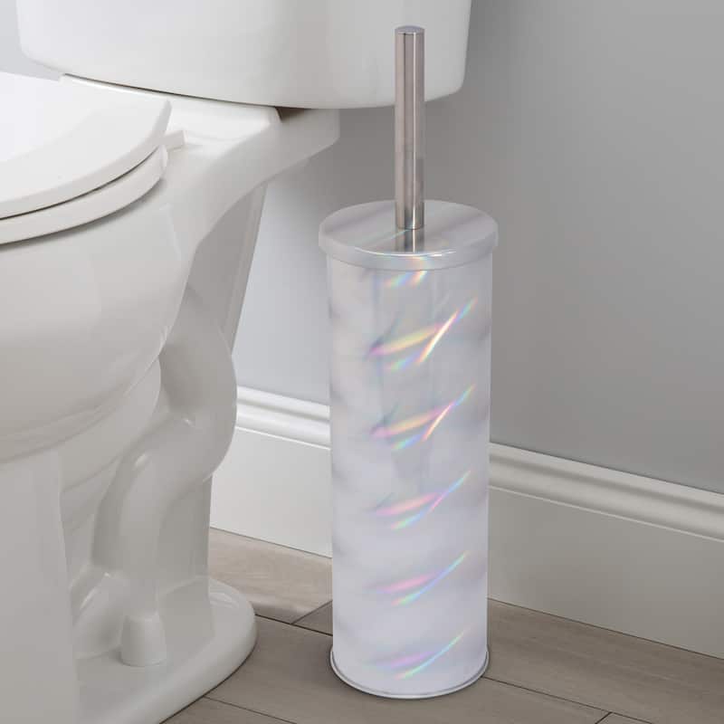 Bath Bliss Holographic Toilet Bowl Brush and Holder - 3.75"Rd x 15"H