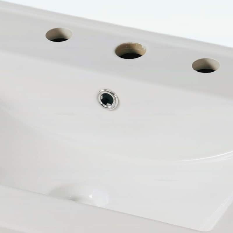 30-Inch Bathroom Vanity with Ceramic Sink,Adjustable Shelf,Tip-Out Tray,Wood Legs