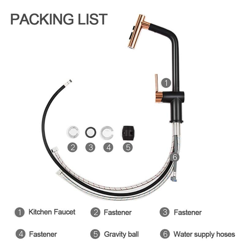 HIGOLD Kitchen Faucet with Pull Down Sprayer, Cold & Hot Water Function