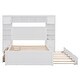 preview thumbnail 7 of 92, Platform Bed with All-in-One Cabinet & Sockets, Wooden Slats Support Bed Frame with 2 Drawers & Trundle-No Box Spring Required