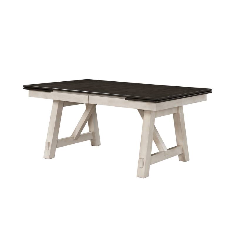Freyya Chalk Gray Fabric Extendable Dining Room Set