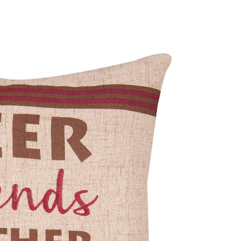 Gather Here Printed/Embroidered 16x16 Decorative Accent Throw Pillow