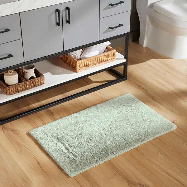 Better Trends Bath Rugs Set 100% Cotton Reversible Water Absorbent ...