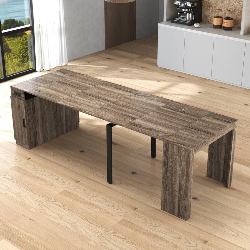 Foldable Dining Table for 6-12 People, Extends to 118 inchConsole Table Space Saving Dinette
