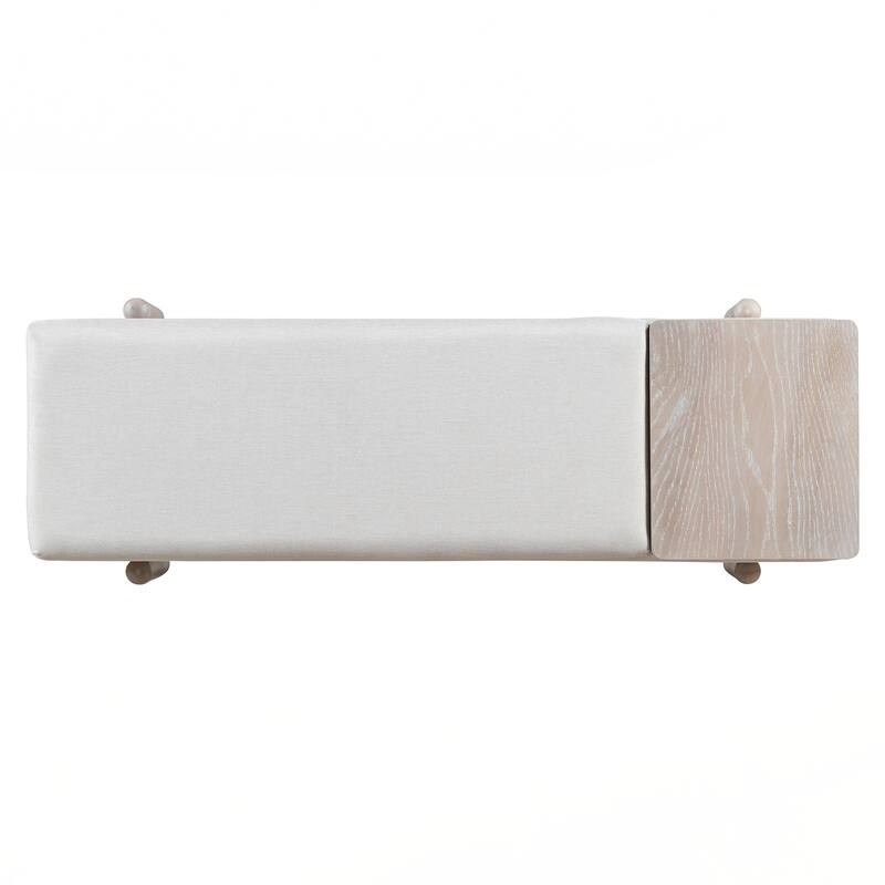 Farmhouse Upholstered Storage Bench with Hidden Compartment, Modern Entryway Bench for Living Room, Entryway