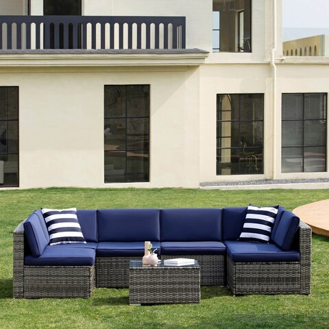 Homall 7 Pieces Patio Outdoor Furniture Sofa Set