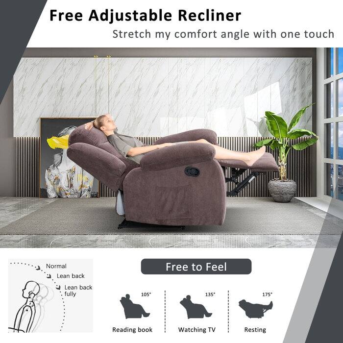 Soft Recliner Chair with Massage and Heat Function