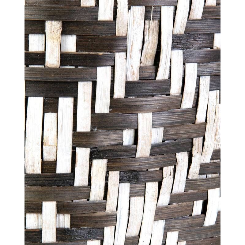 Natural Handmade Black & White Bamboo Baskets (Set Of 4) by East at Main