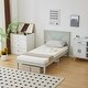preview thumbnail 33 of 45, Twin Size Solid Wood Platform Bed Frame With Headboard White Gray Wash