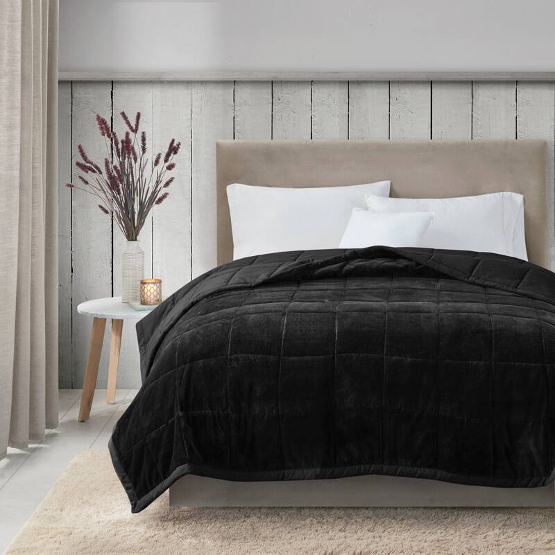 Madison Park Campbell Reversible HeiQ Smart Temperature Down Alternative Blanket - King - Black