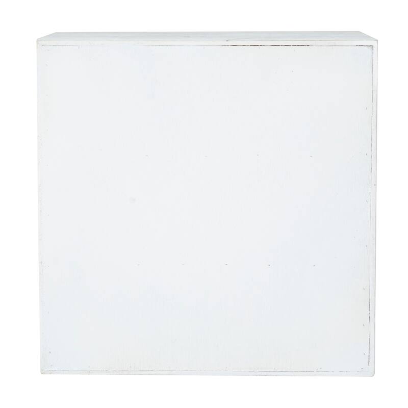 White Wood Traditional Tic Tac Toe Cabinet - 11 x 9 x 11