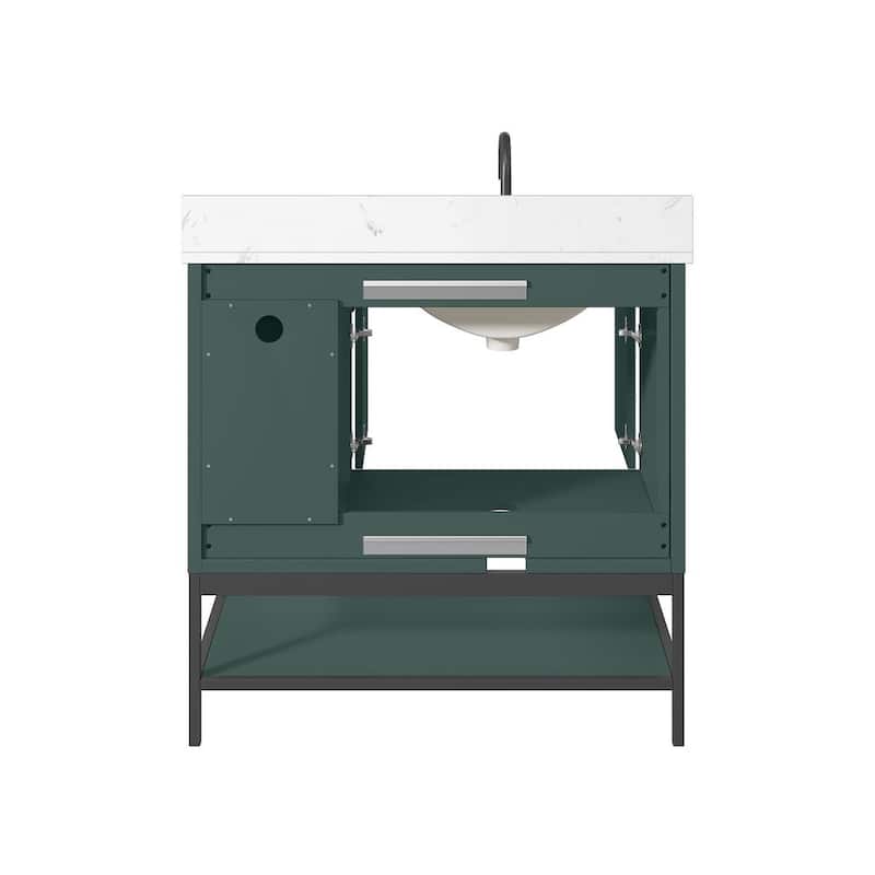 Avanity Paisley 36 in. Single Sink Vanity with Cala White Engineered Top