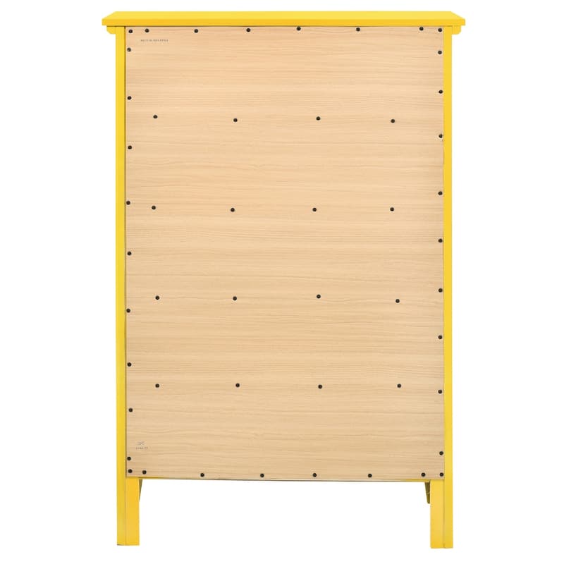 Wooden 5-Drawer Bedroom Chest - 48" - Yellow