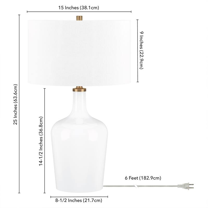Sebago 25" Tall Table Lamp with Fabric Shade - 15" Wide