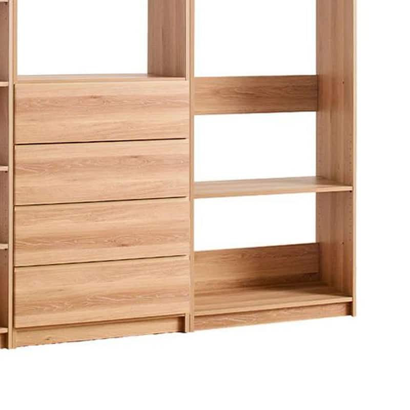 Dee Walk In Closet, Modular Freestanding Storage 9 Shelf 2 Rods Brown