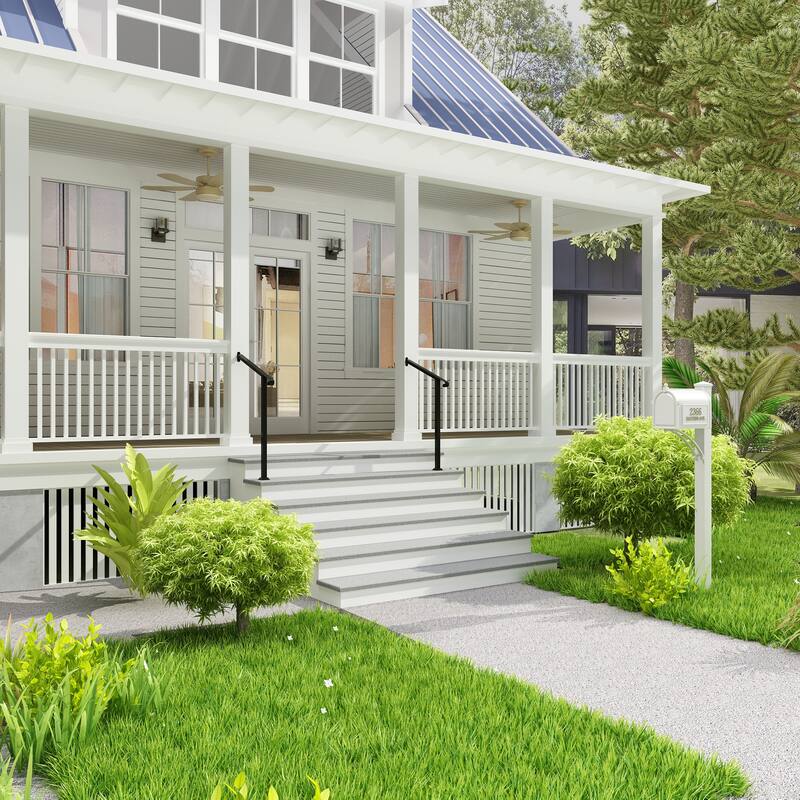 Duty Wrought Iron Outdoor Handrail Safety Rail for Steps, Porches