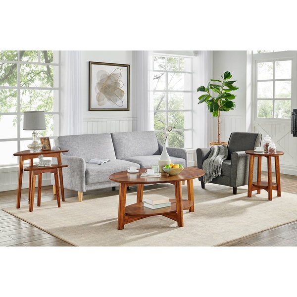Carson Carrington Yttertanger Oval Warm Chestnut Wood Coffee Table