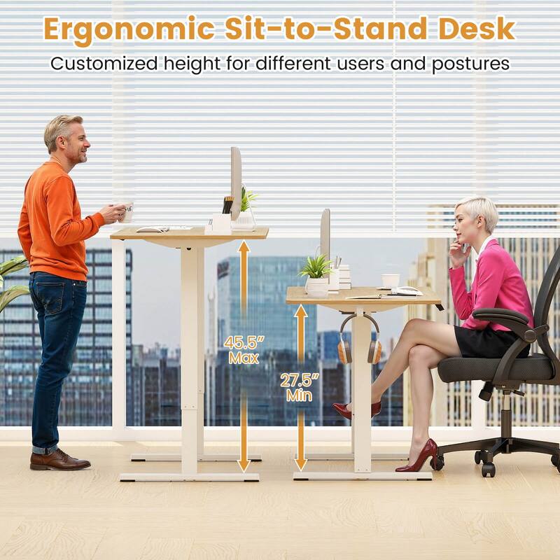 Costway Electric Standing Desk Frame with LED Display Memory Positions