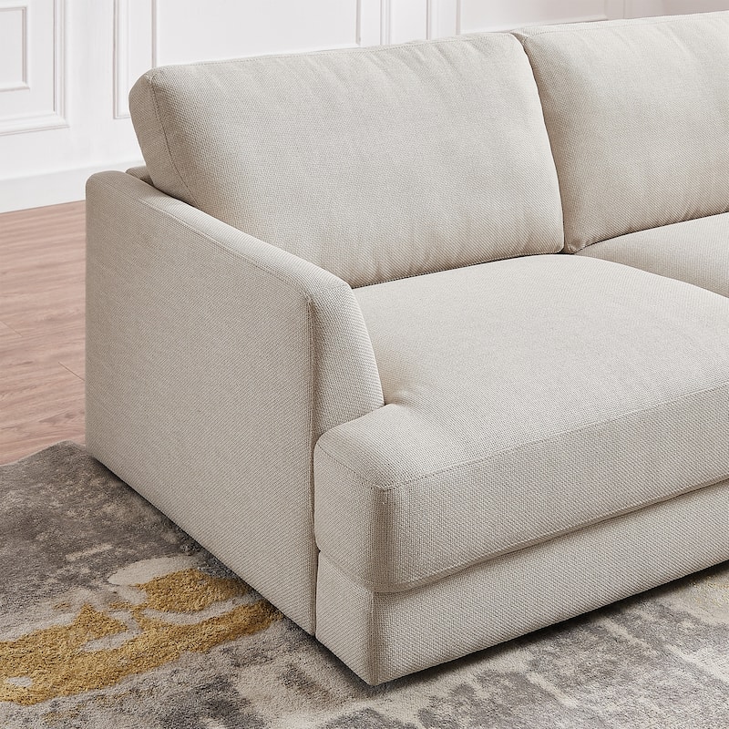 Gloria Mid-century Modern Cozy Sectional Linen Sofa