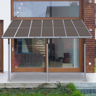 VEIKOUS 14 ft. x 10 ft. Aluminum Patio Covers Wall Mount Gazebo Pergola ...