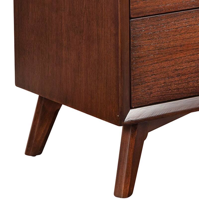 33 Inch Wooden Chest with 3 Drawers, Small, Brown