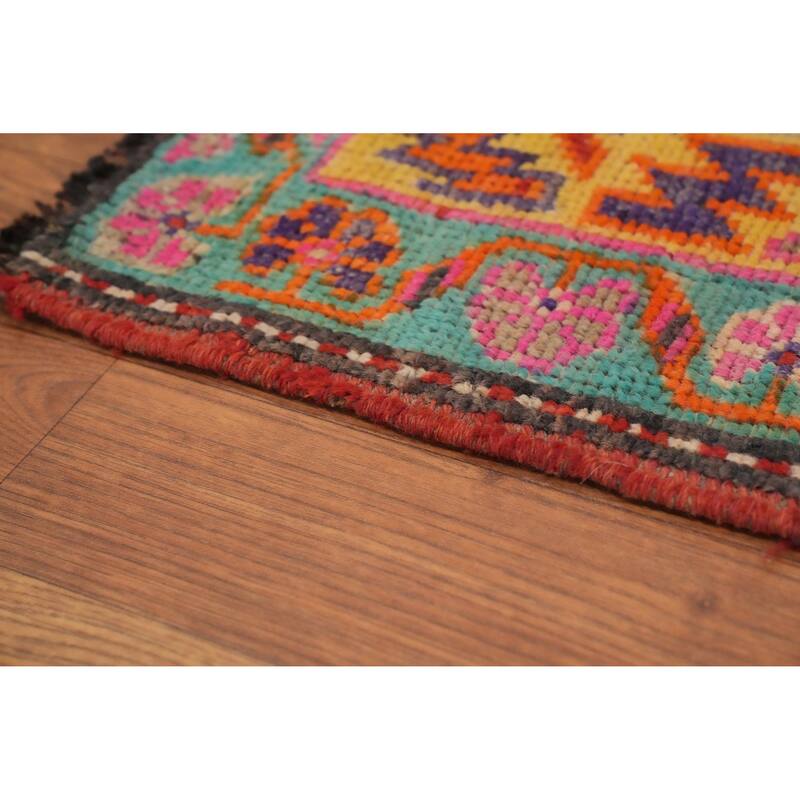 Hand Knotted Oriental 100% Wool Carpet Traditional Tribal Oranges & Rust Lori Runner Rug - 11' 10'' X 3' 1''